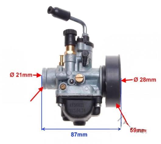 Gaźnik 21mm 2t tuning ssanie ręczne zestaw dysz - zdjęcie 5