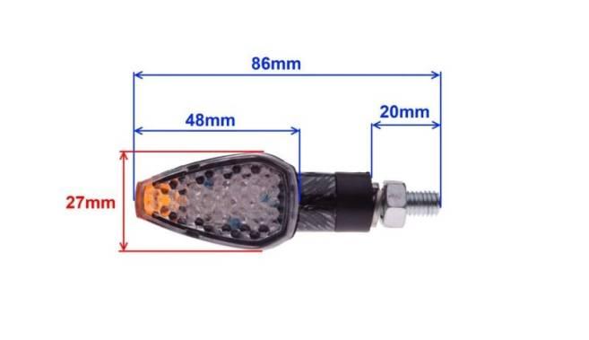 Kierunkowskaz carbon biało-pomar klosz led - zdjęcie 4