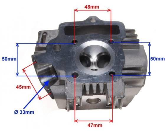 Głowica cylindra 110 cc 4t 52 mm z wałkiem rozrząd - zdjęcie 5