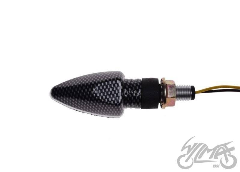 Kierunkowskaz biały klosz led carbon prawy tył - zdjęcie 3