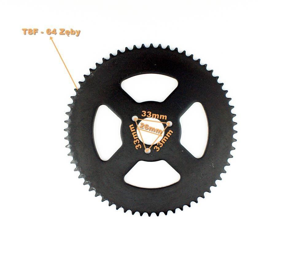 Zębatka Tył Pocket Na Łańcuch T8f 64 Zęby Śr.26 MotoGeneric - zdjęcie 2