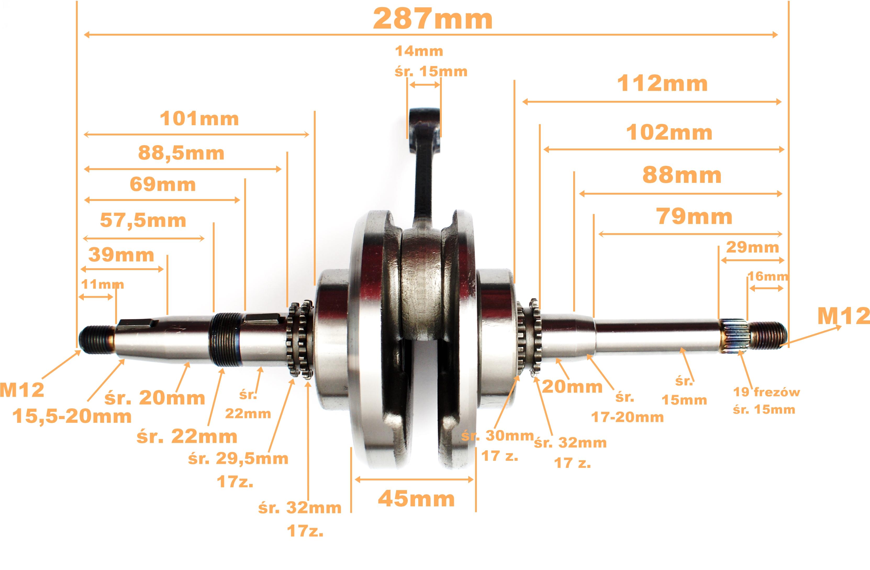 Wał Korbowy Gy6 4t 125ccm 152qmi Z Łożyskami MotoGeneric - zdjęcie 3