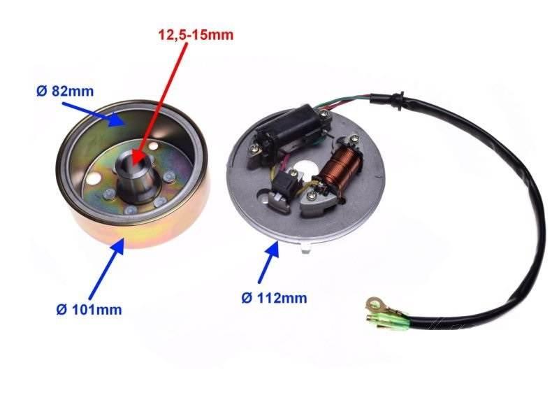 Stator iskrownik 2 cewki koło magnesowe mbk 51 - zdjęcie 2