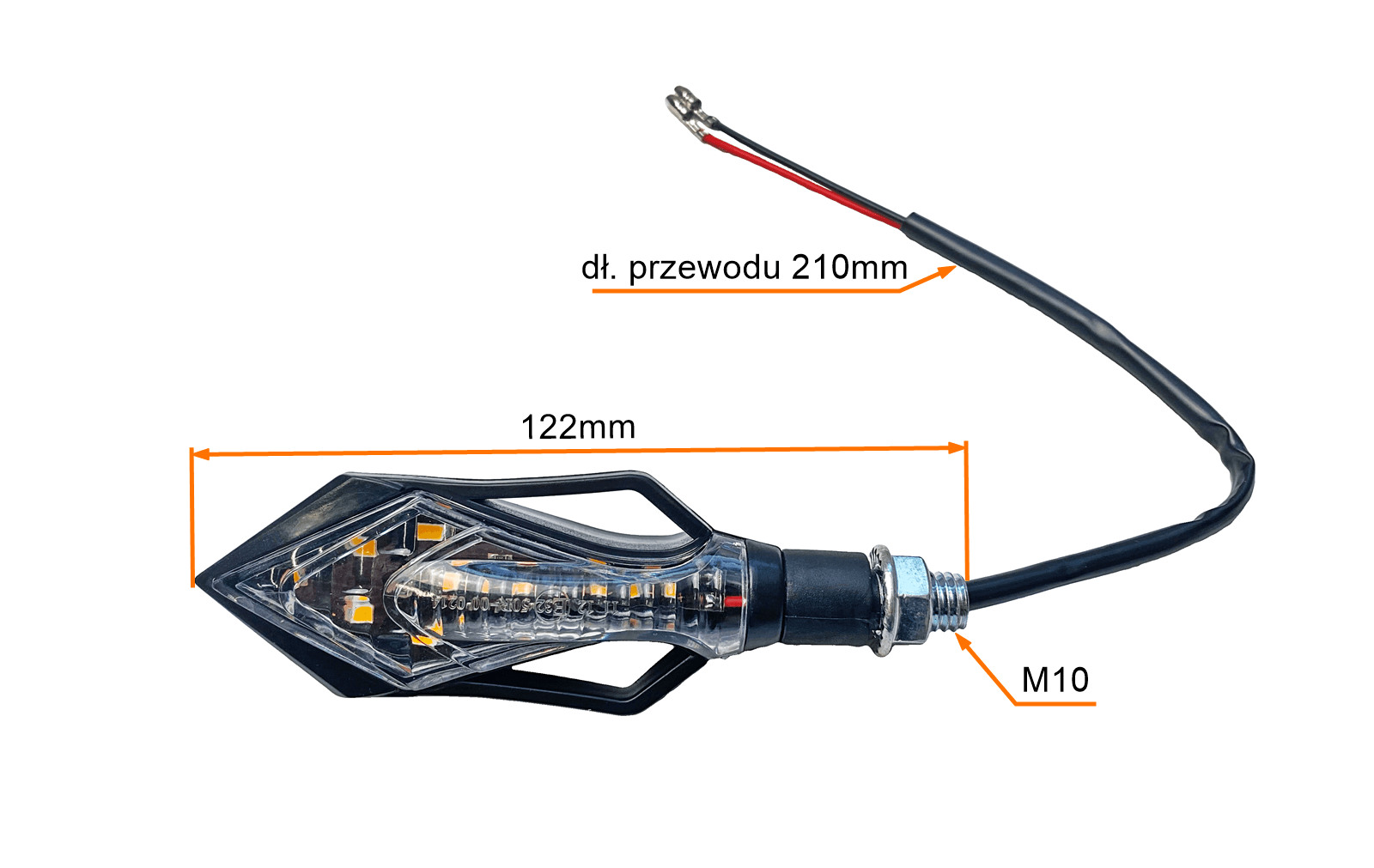 Kierunkowskazy Kpl Led Grot Z Homologacją Pomarańczowe M10 MotoGeneric - zdjęcie 2