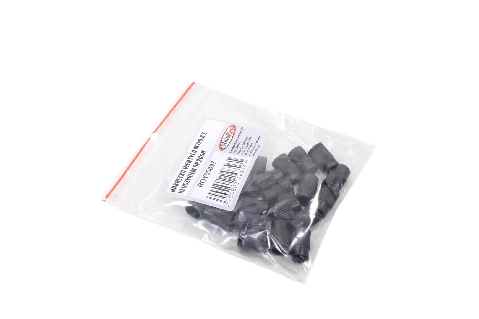 Nakrętka wentyla m8x0.8 z kluczykiem plastik czarna op.20szt - zdjęcie 2