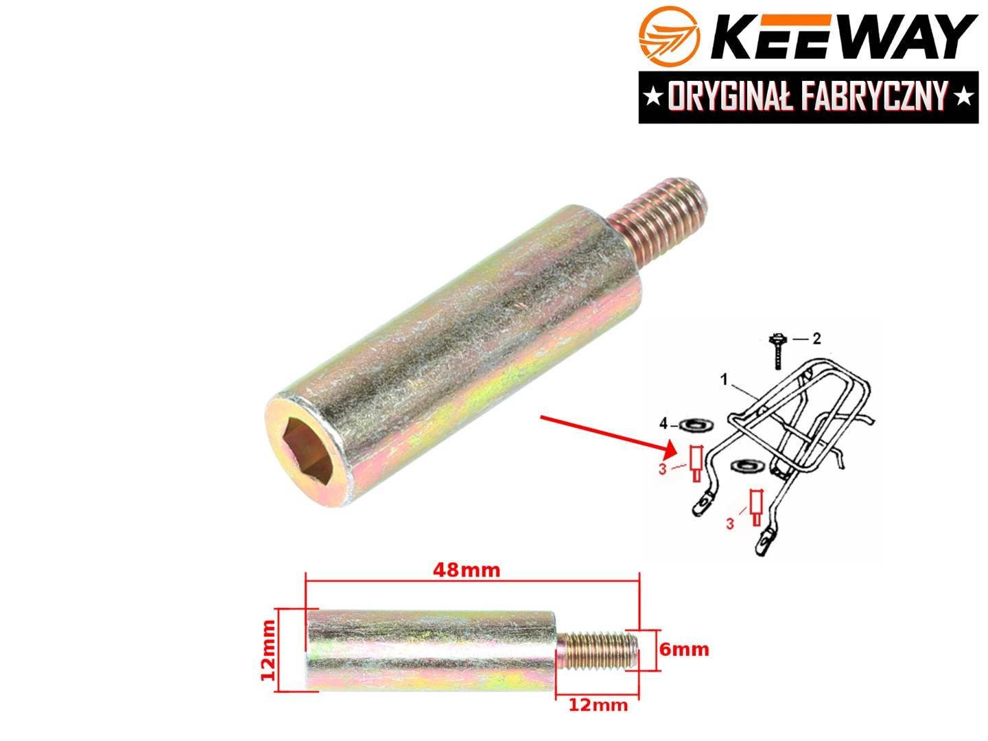 Śruba mocowania bagażnika keeway długa m6x48 oryginał