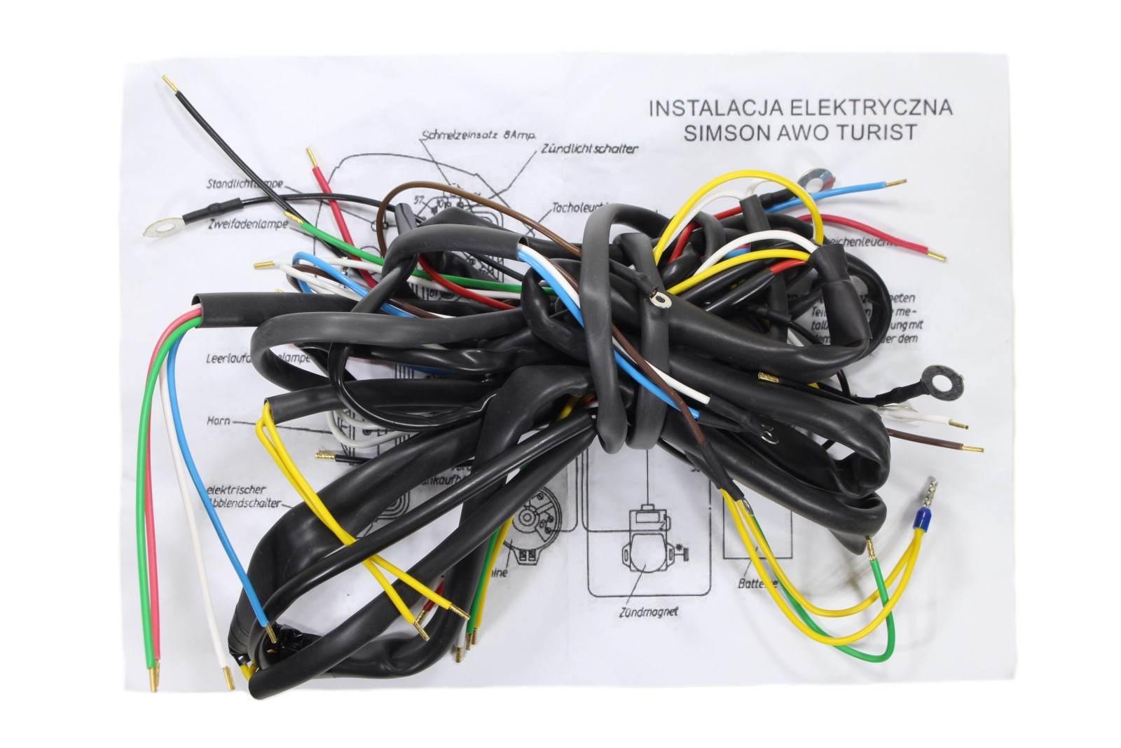 Instalacja wiązka simson awo 425 turist czarna ml