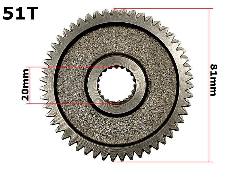 Zębatka gy6-50 skuter pośrednia przekładni 51t tryb skośny