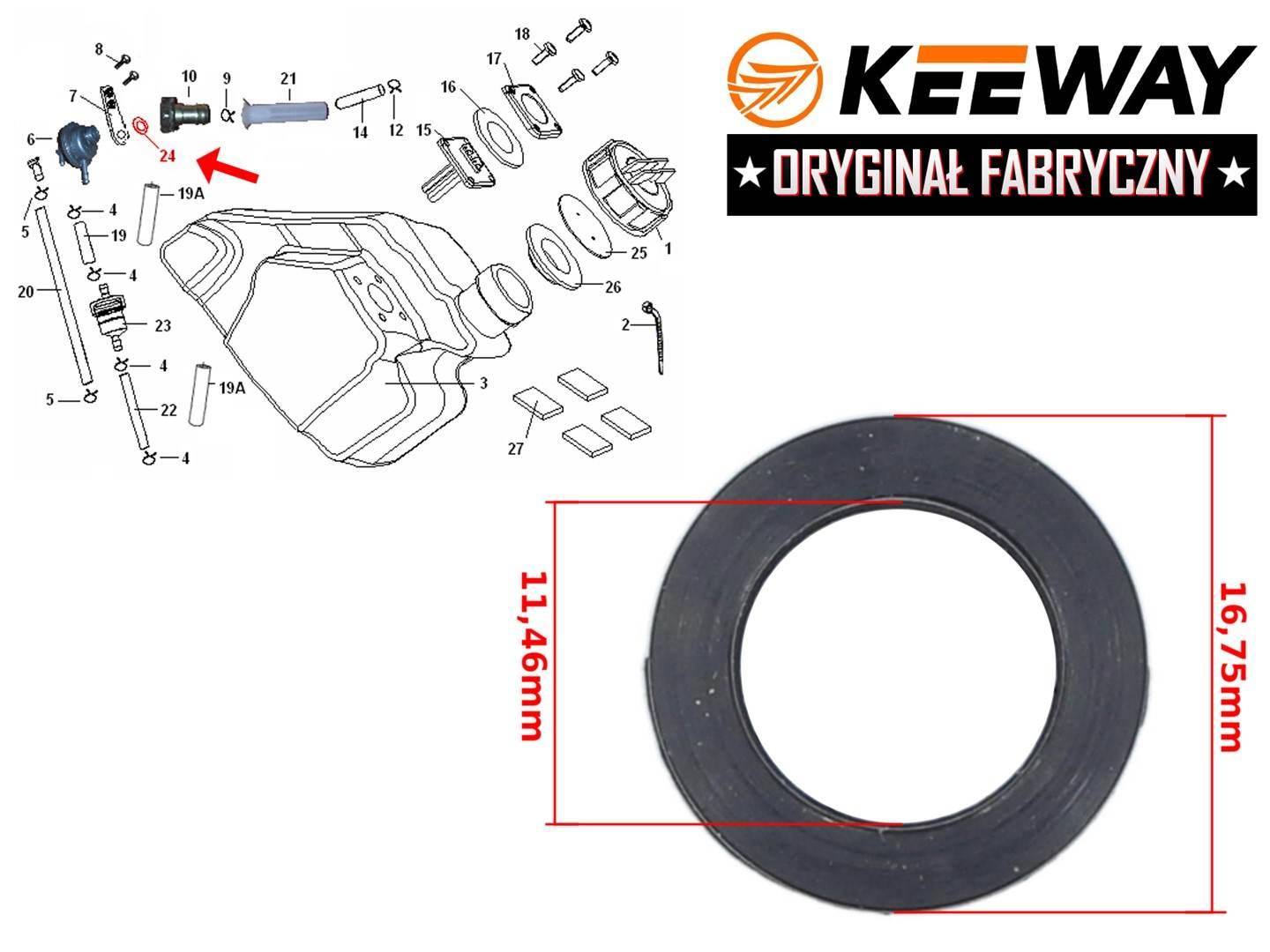 Uszczelka kranik paliwa keeway hurrican 50cc orygi