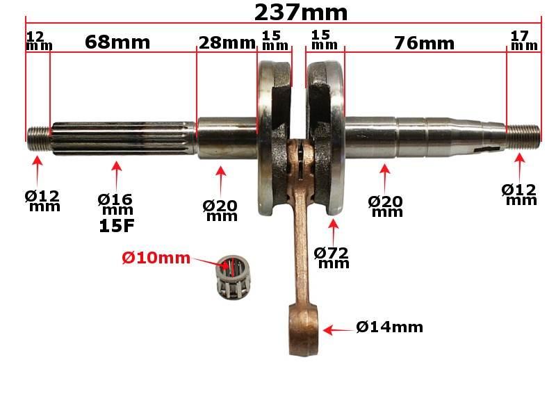 Wał korbowy keeway pin 10mm | ROY03449