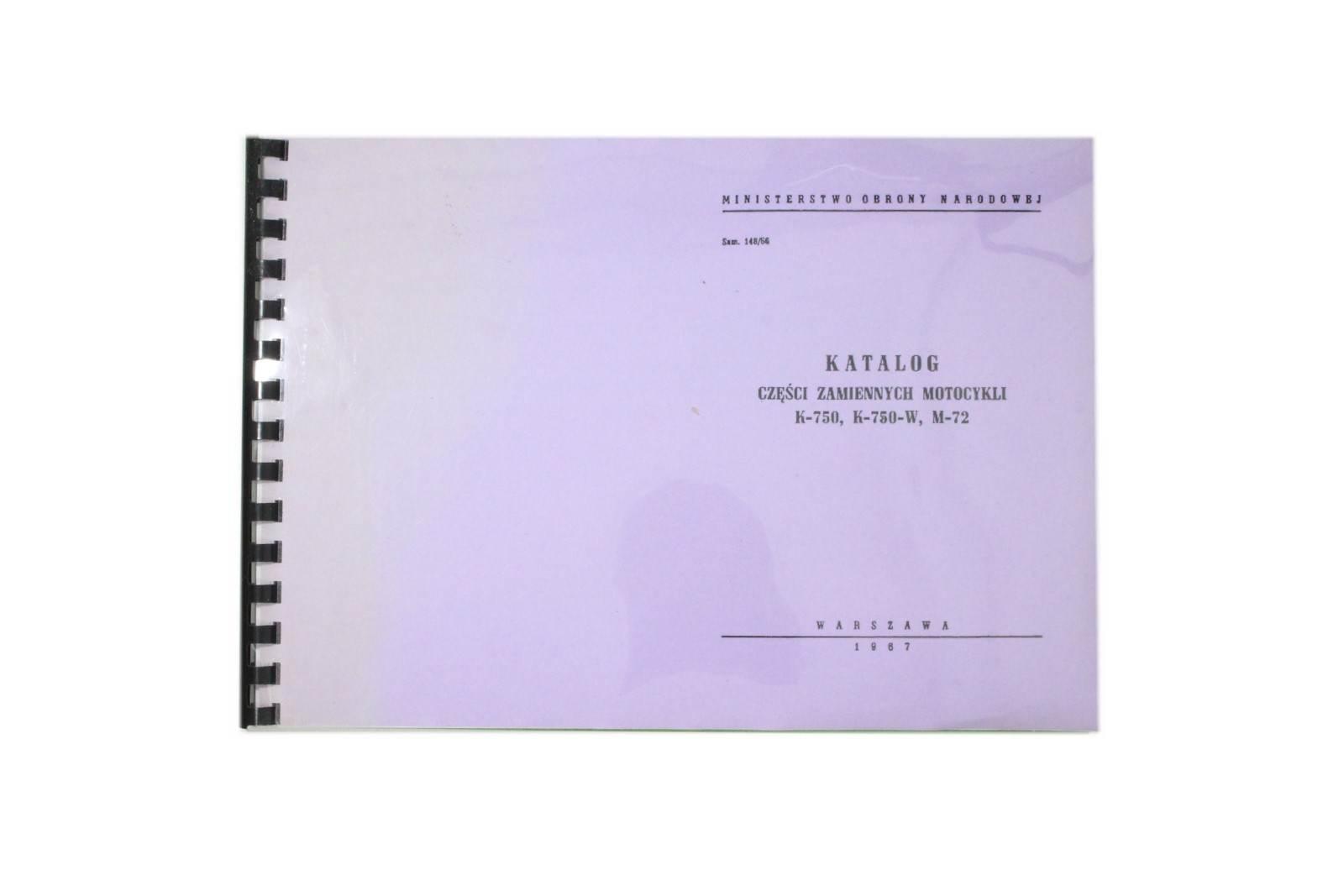 Katalog części zamiennych k-750 k-750-w m-72