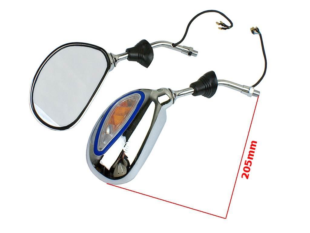 Lusterka m10 qy 196 chrom z kierunkowskazem kpl