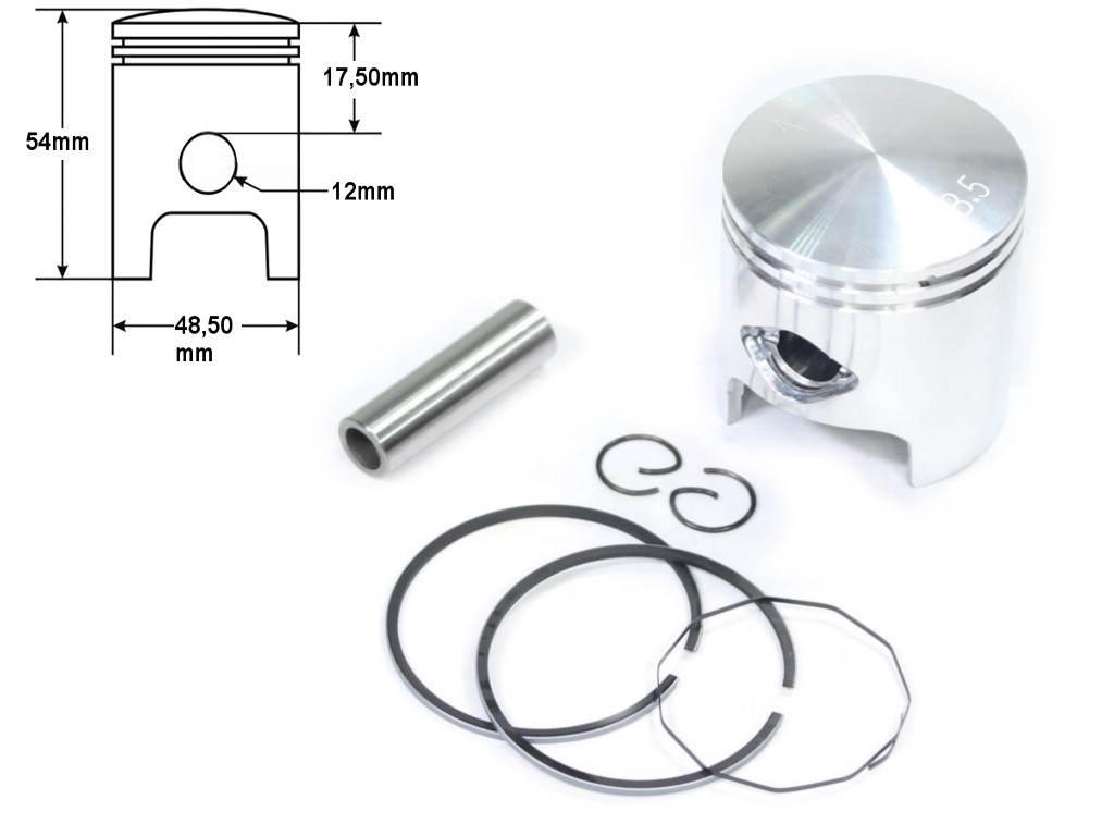 Tłok piaggio typhoon air cool 80cc 48,5mm pin12 std