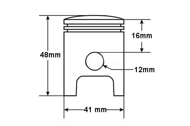 Tłok peugeot buxy air cool 50cc 41mm std - zdjęcie 2