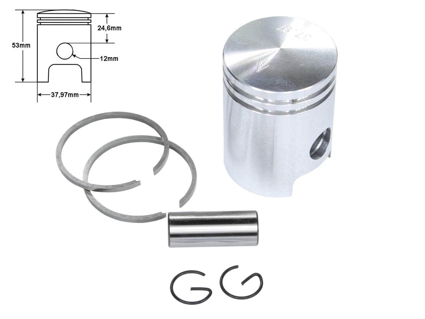 Tłok simson s51 s51/1 kr51/2 s53 sr50 sr50/1 38,00mm nominał kpl de