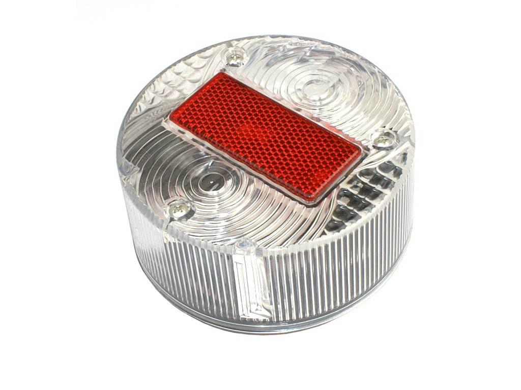 Lampa tył mz okrągła biała z czerwonym odblaskiem