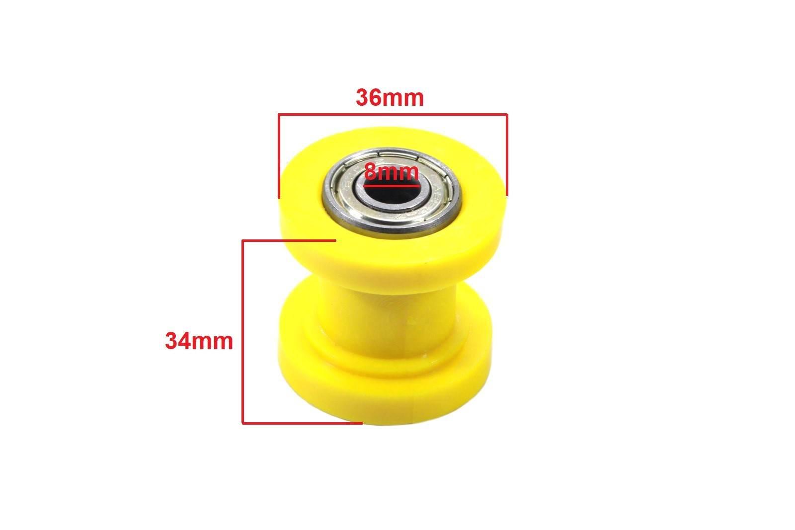 Rolka napinacza łańcucha napędowego 8mm żółta bri - zdjęcie 2