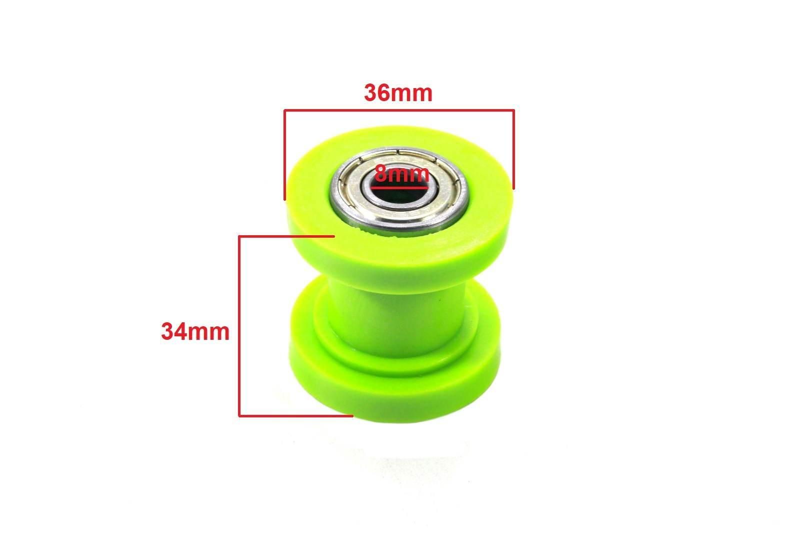 Rolka napinacza łańcucha napędowego 8mm zielona bri - zdjęcie 2