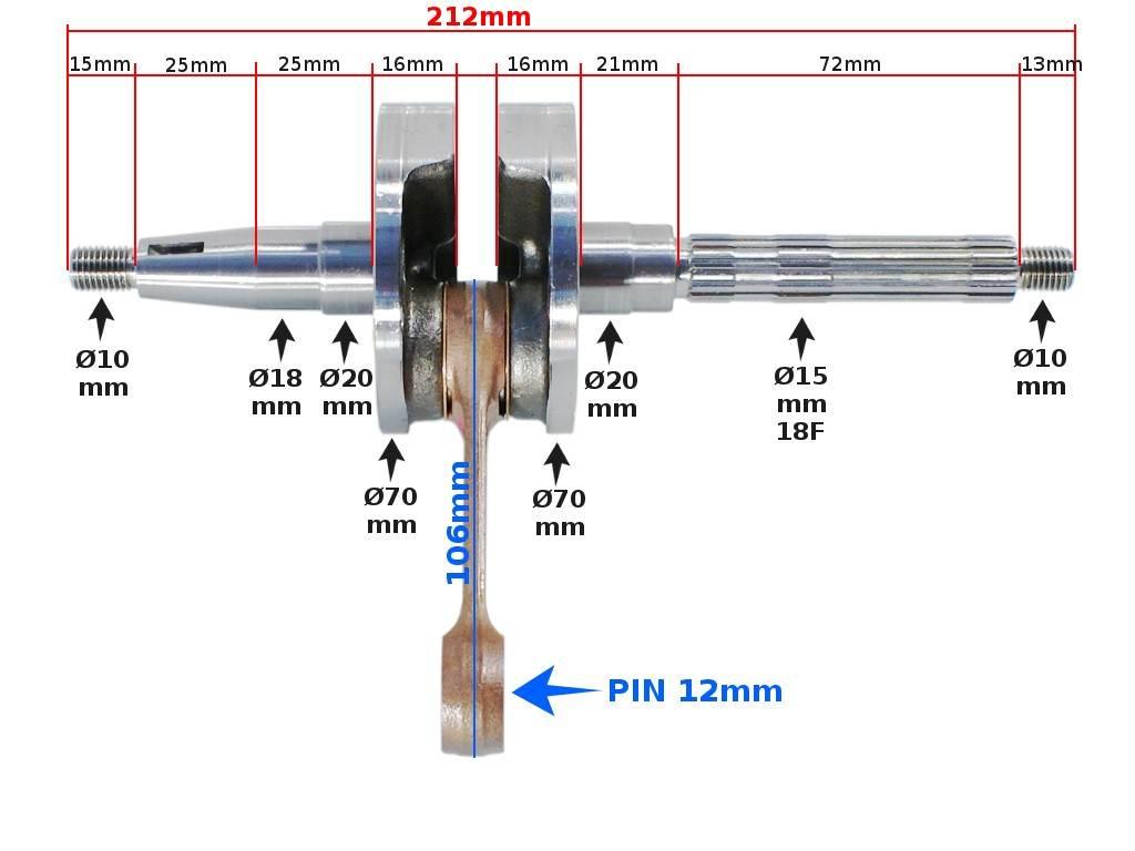 Wał korbowy piaggio sfera zip quartz typhoon 50 rms