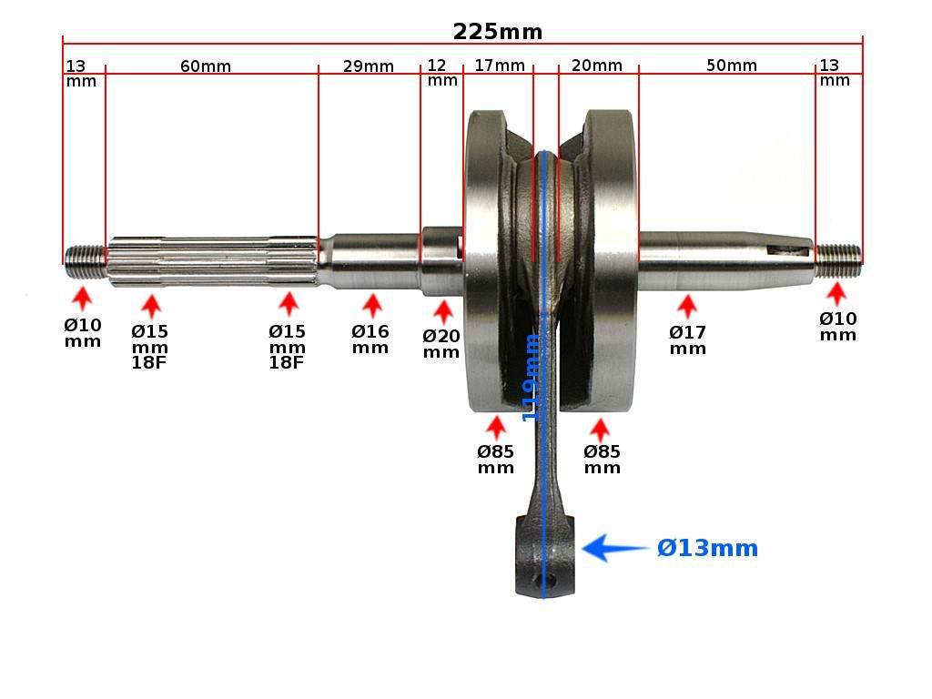 Wał korbowy zip liberty 50 4t | RMS100010350