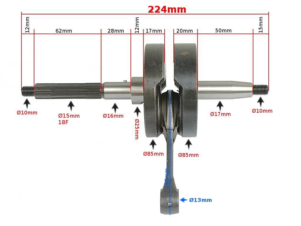 Wał korbowy aprilia scarabeo piaggio 50 4t