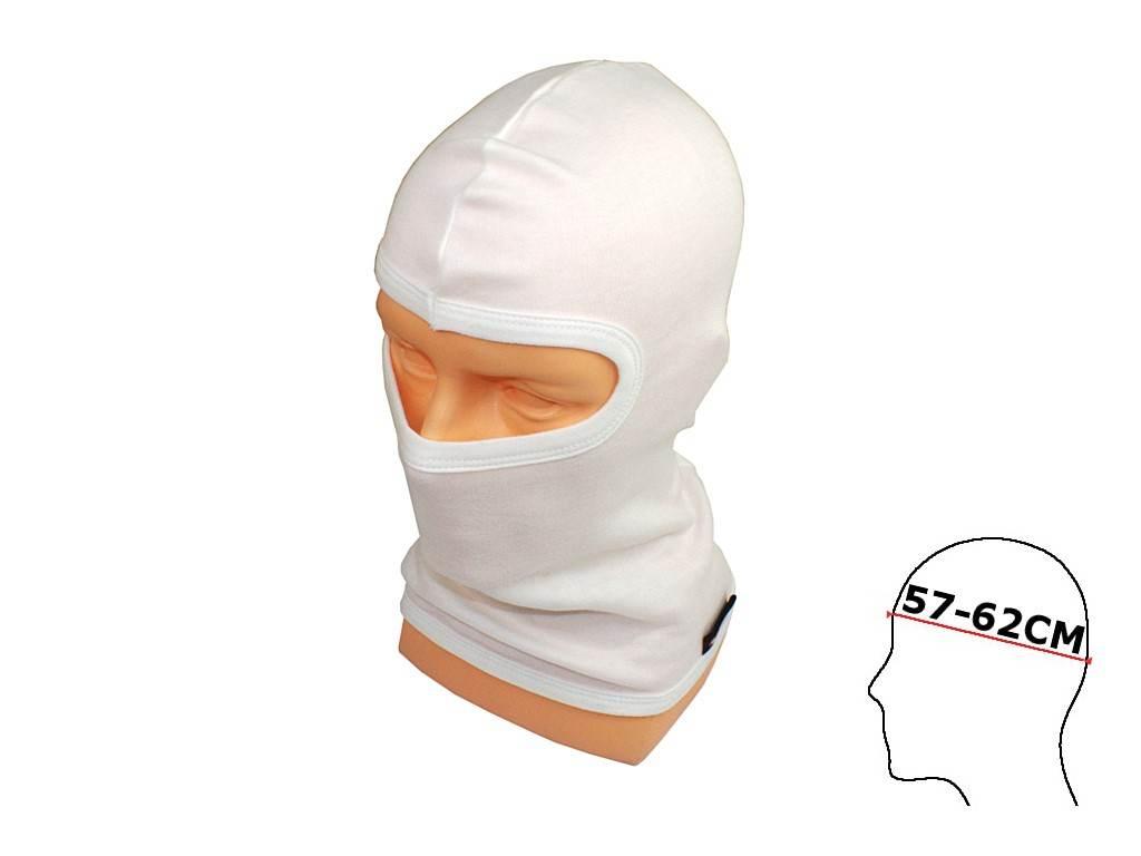 Kominiarka bawełniana oczy nie dzielone l/xl biała