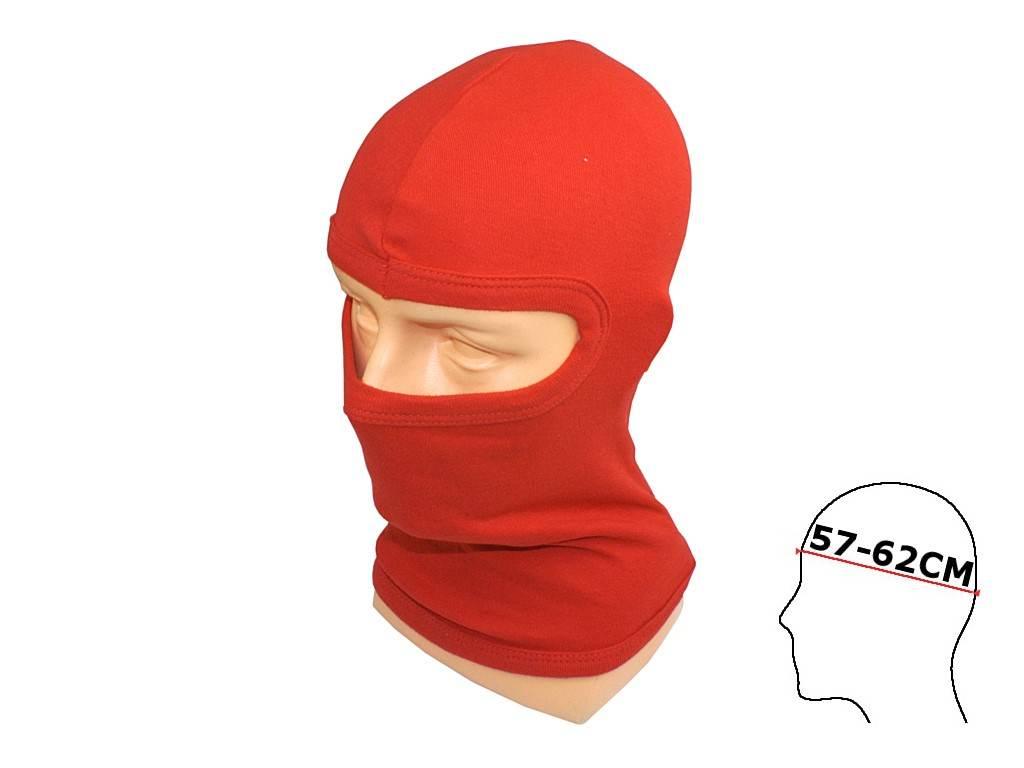 Kominiarka bawełniana oczy nie dzielone l/xl czerwona