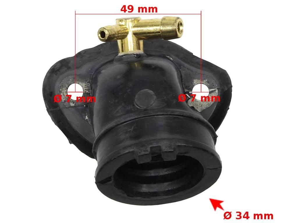 Króciec dolotowy piaggio liberty delivery x8 vespa lx 125-150-200 śr wew.mocowania gaźnika 31 mm.rozstaw otw.50 mm - zdjęcie 2
