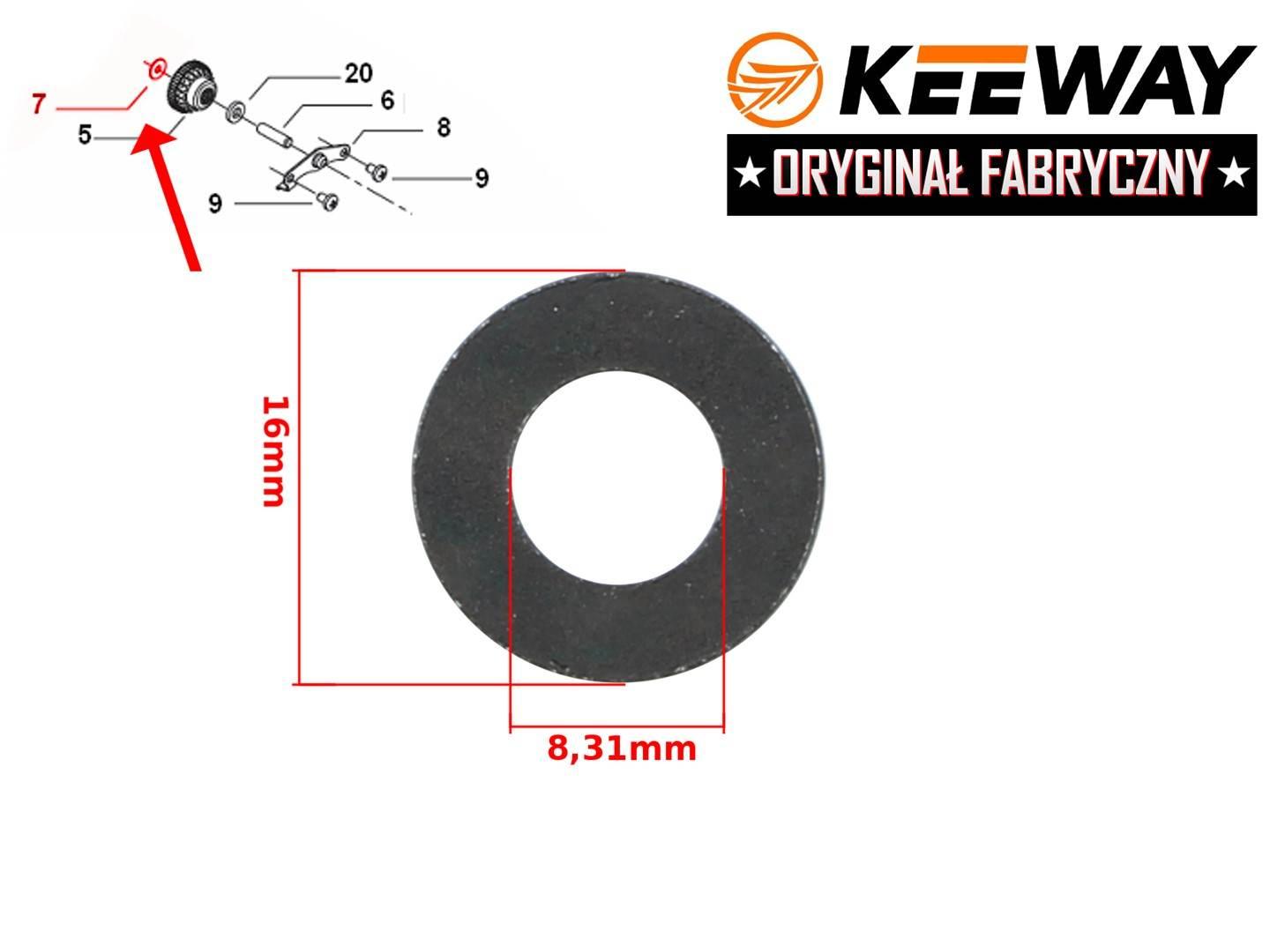 Podkładka zębatki rozrusznika keeway 8x16x1 orygin