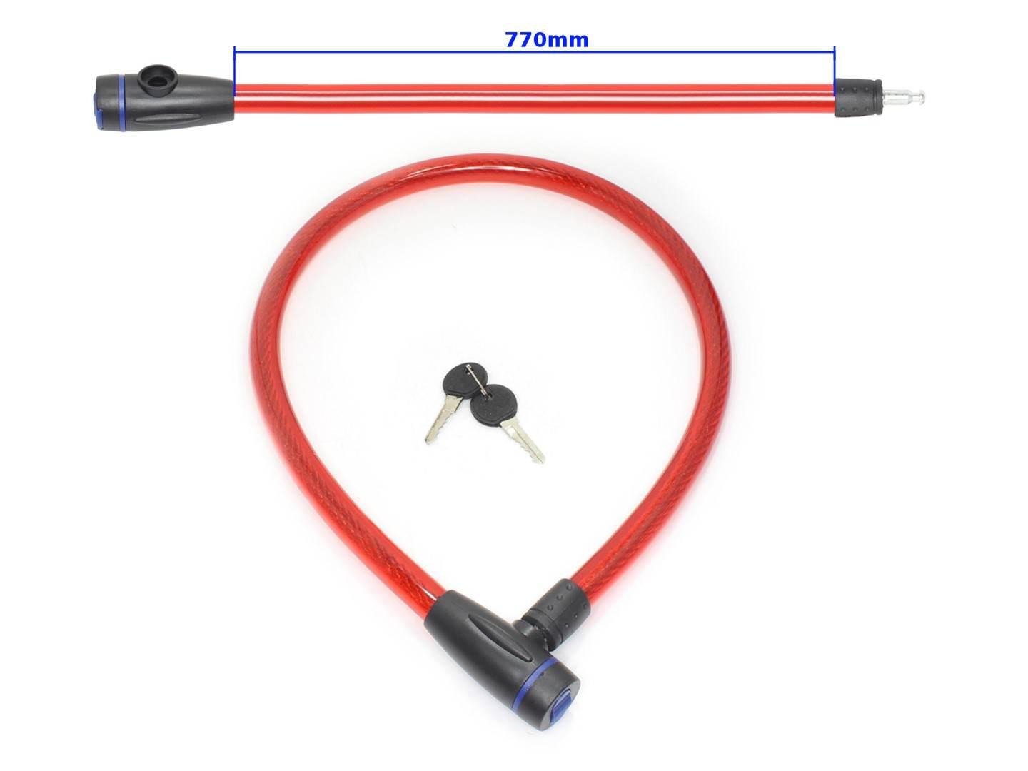 Blokada zabezpieczenie przeciwkradzieżowe 90cm czerwone