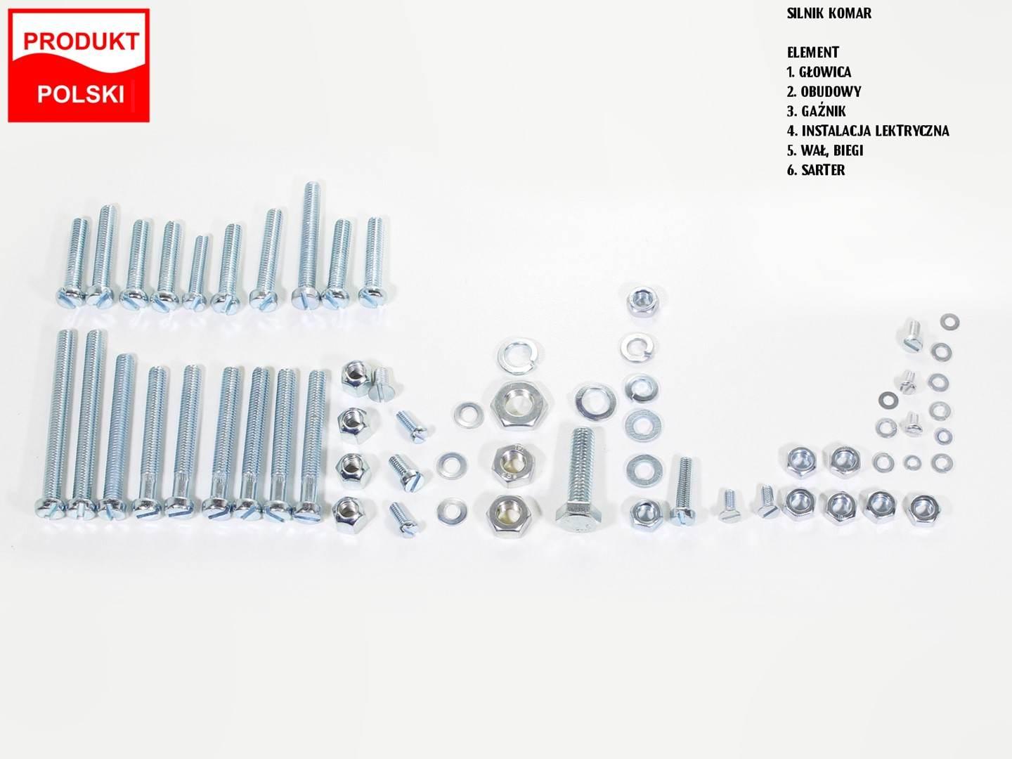 Śruby silnika romet komar ocynk kpl ti | ROY14236