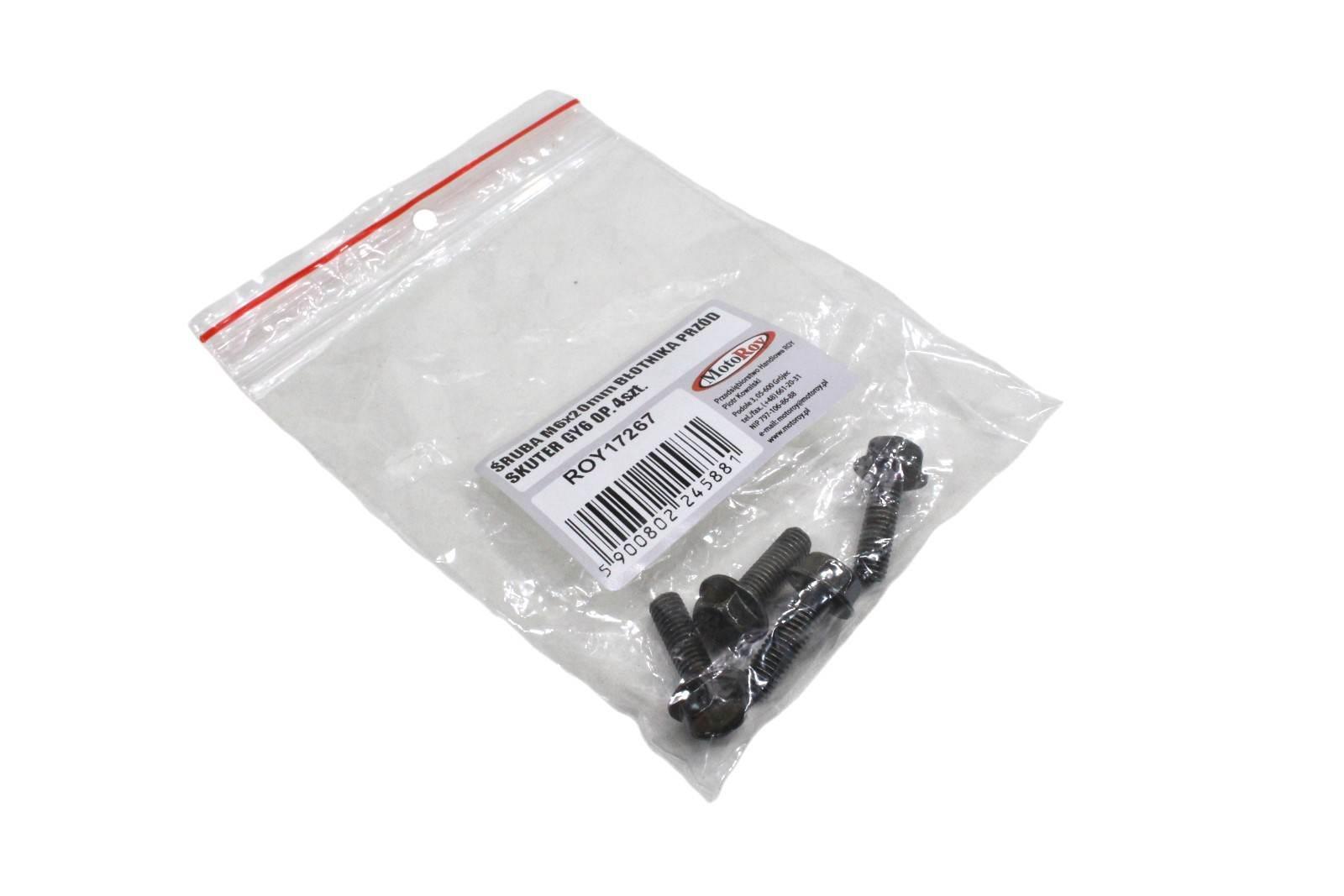 Śruba m6x20mm błotnika przód skuter gy6 op 4szt - zdjęcie 2