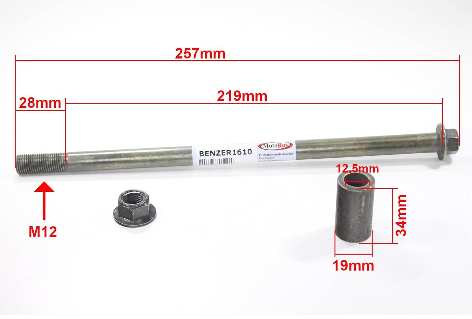 Ośka m12x257mm benzerbartonstreetzippgy6 - zdjęcie 2