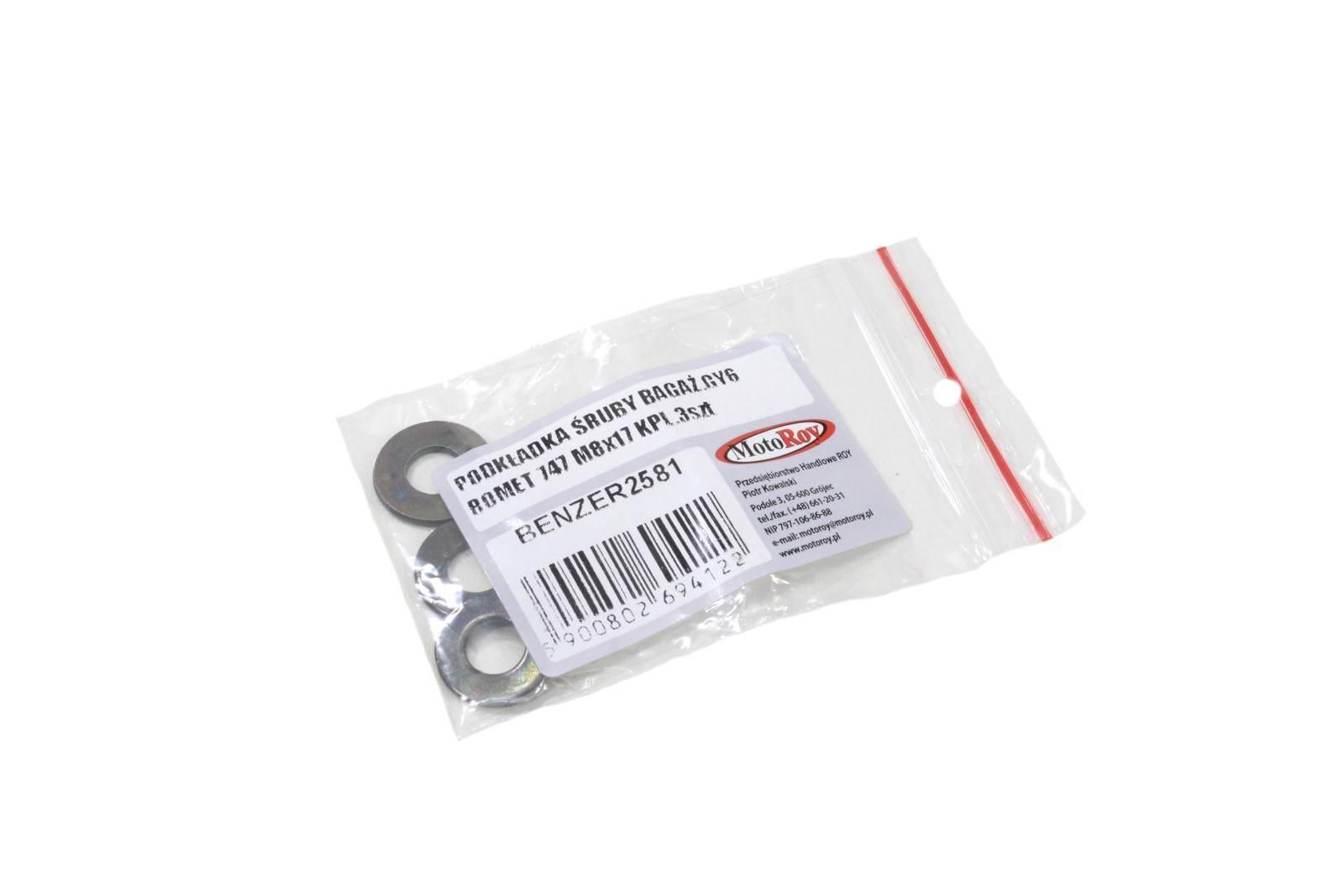 Podkładka śruby bagażnika gy6 skuter romet 747 m8x17mm op.3szt - zdjęcie 2