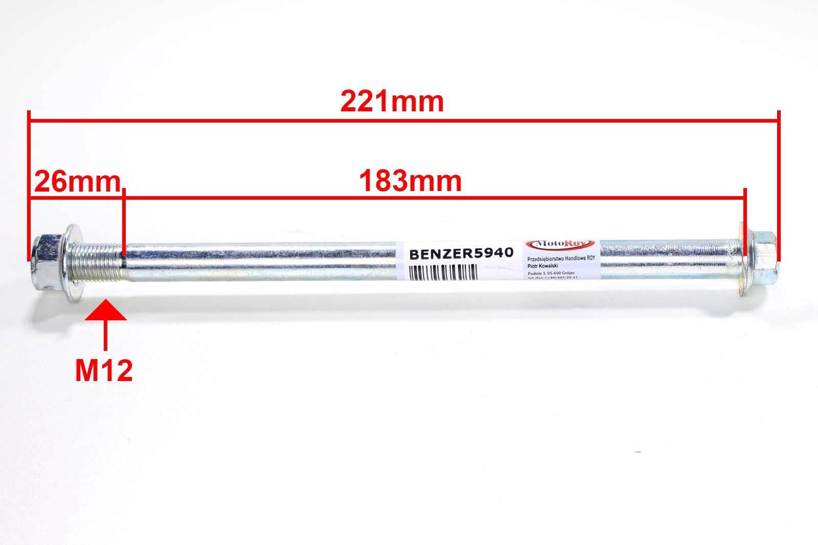 Ośka m12x221mm benzerbartonstreetzippgy6 - zdjęcie 2