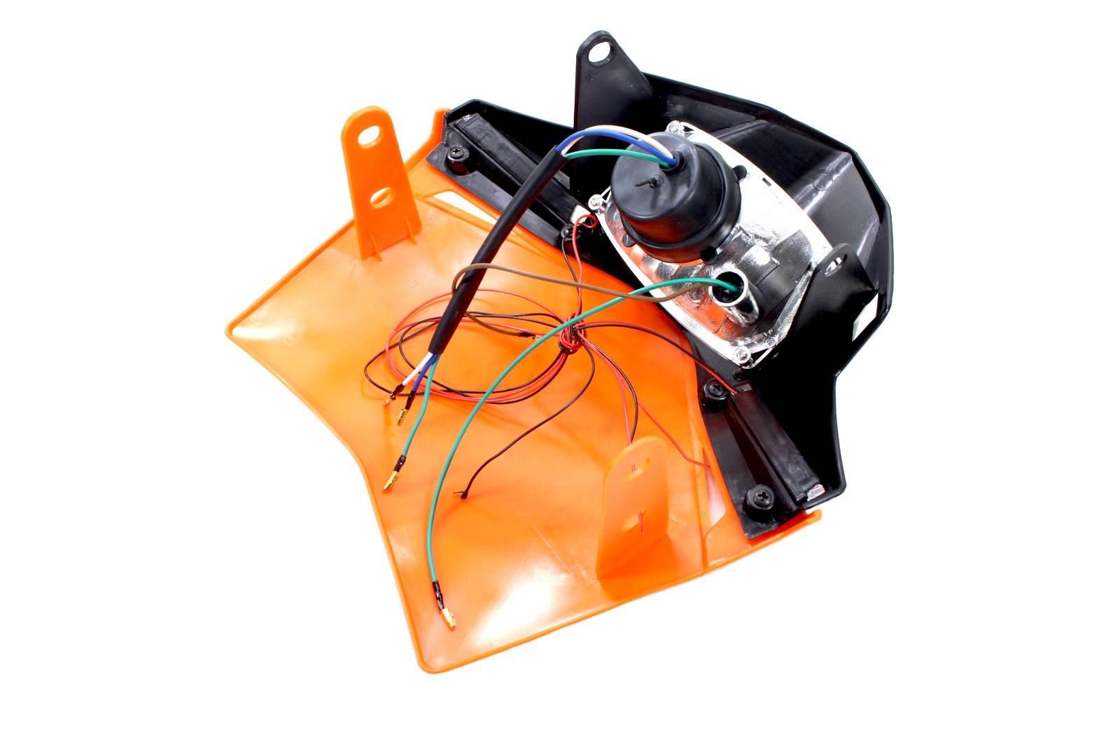 Lampa przód cross enduro z owiewką czerwona sc - zdjęcie 2