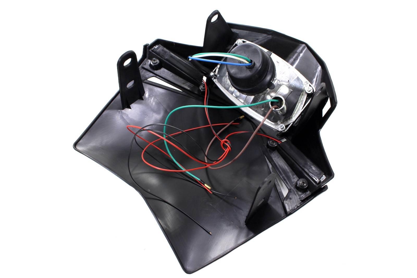 Lampa przód cross enduro z owiewką czarna sc - zdjęcie 2