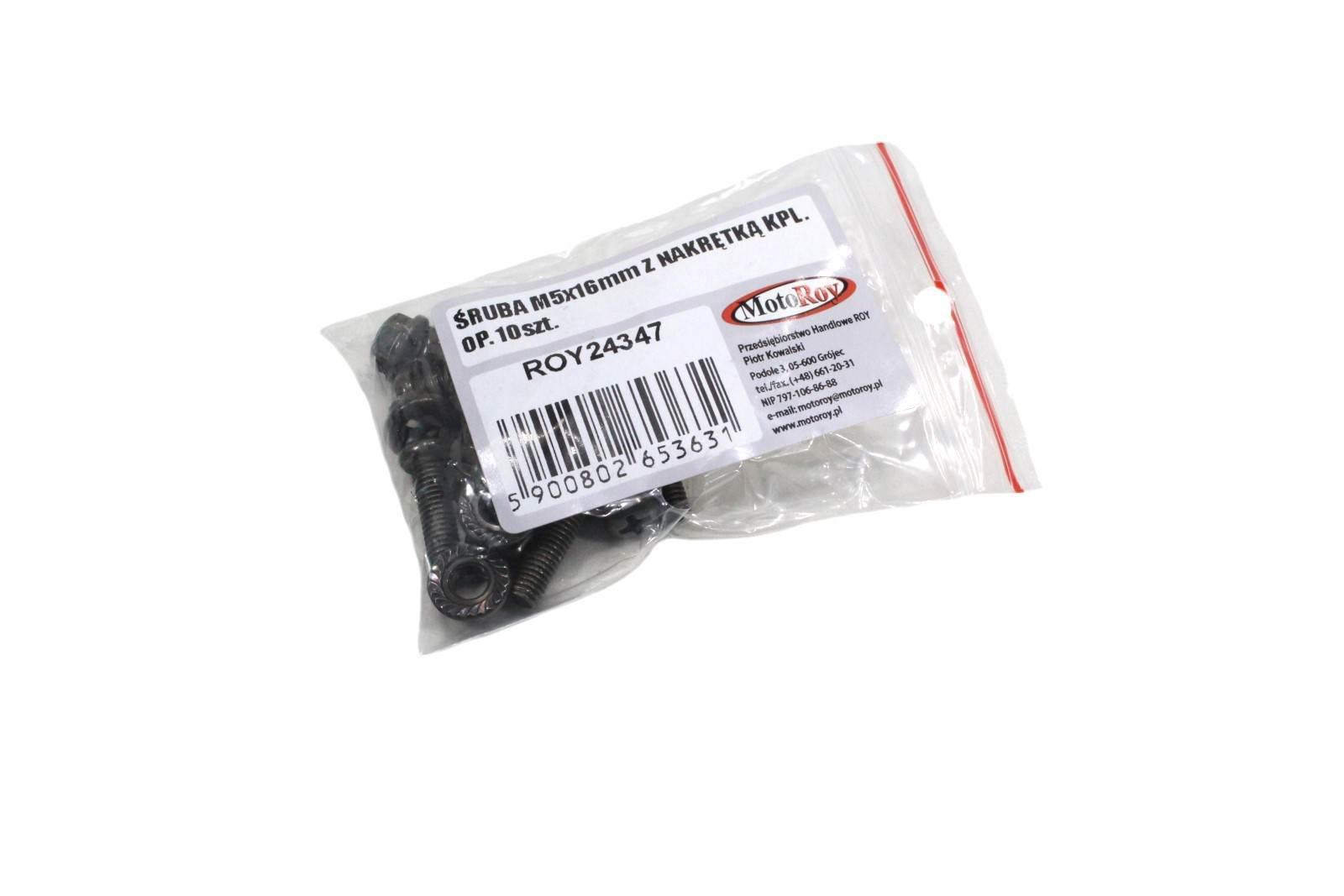 Śruba m5x16mm z nakrętką kpl op 10szt | ROY24347 - zdjęcie 2