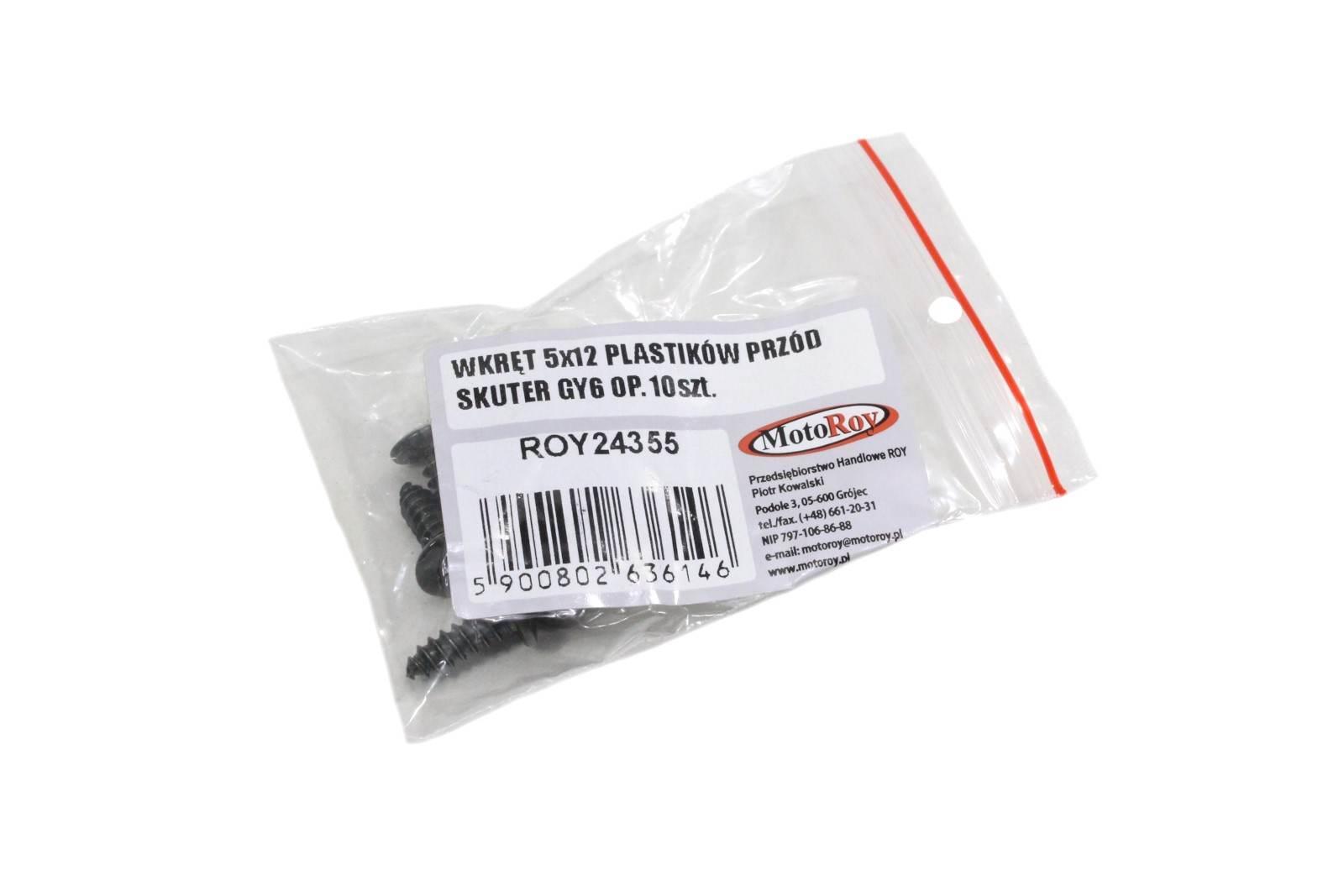 Wkręt 5x12 plastików przód skuter gy6 | ROY24355 - zdjęcie 2