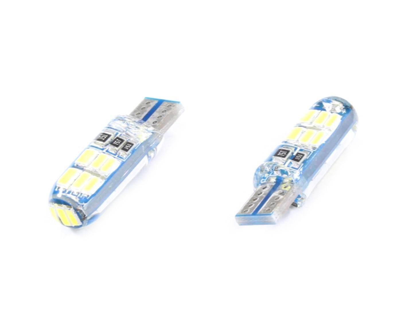 Żarówka 12v led t10-4014-15smd biała silikon