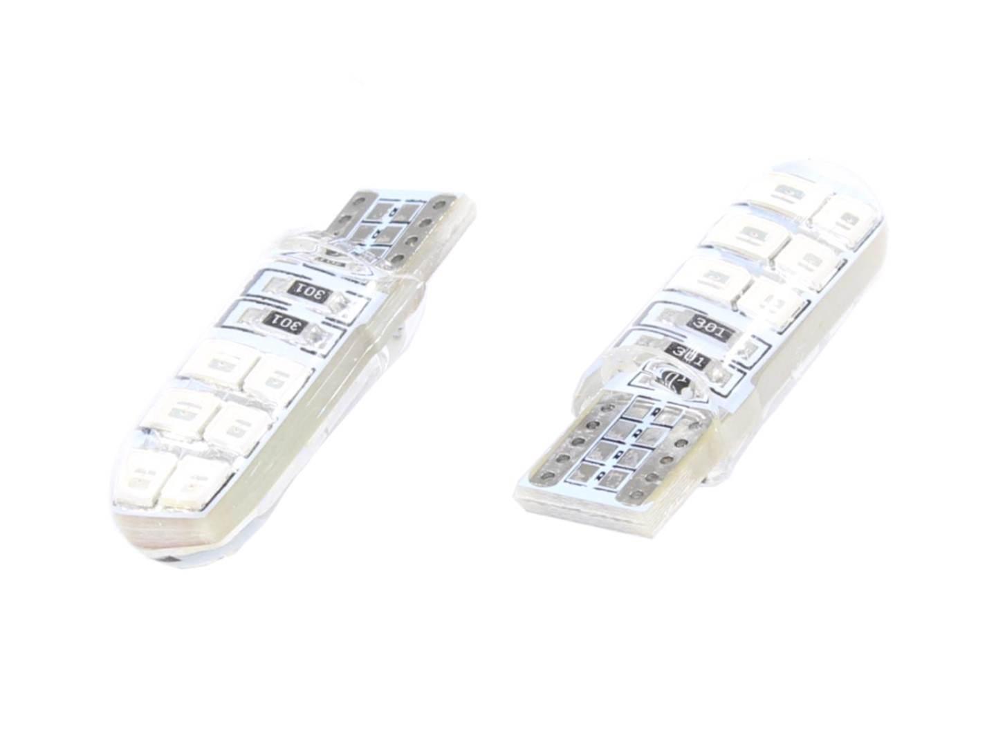 Żarówka 12v led t10-2835-12smd czerwona silikon