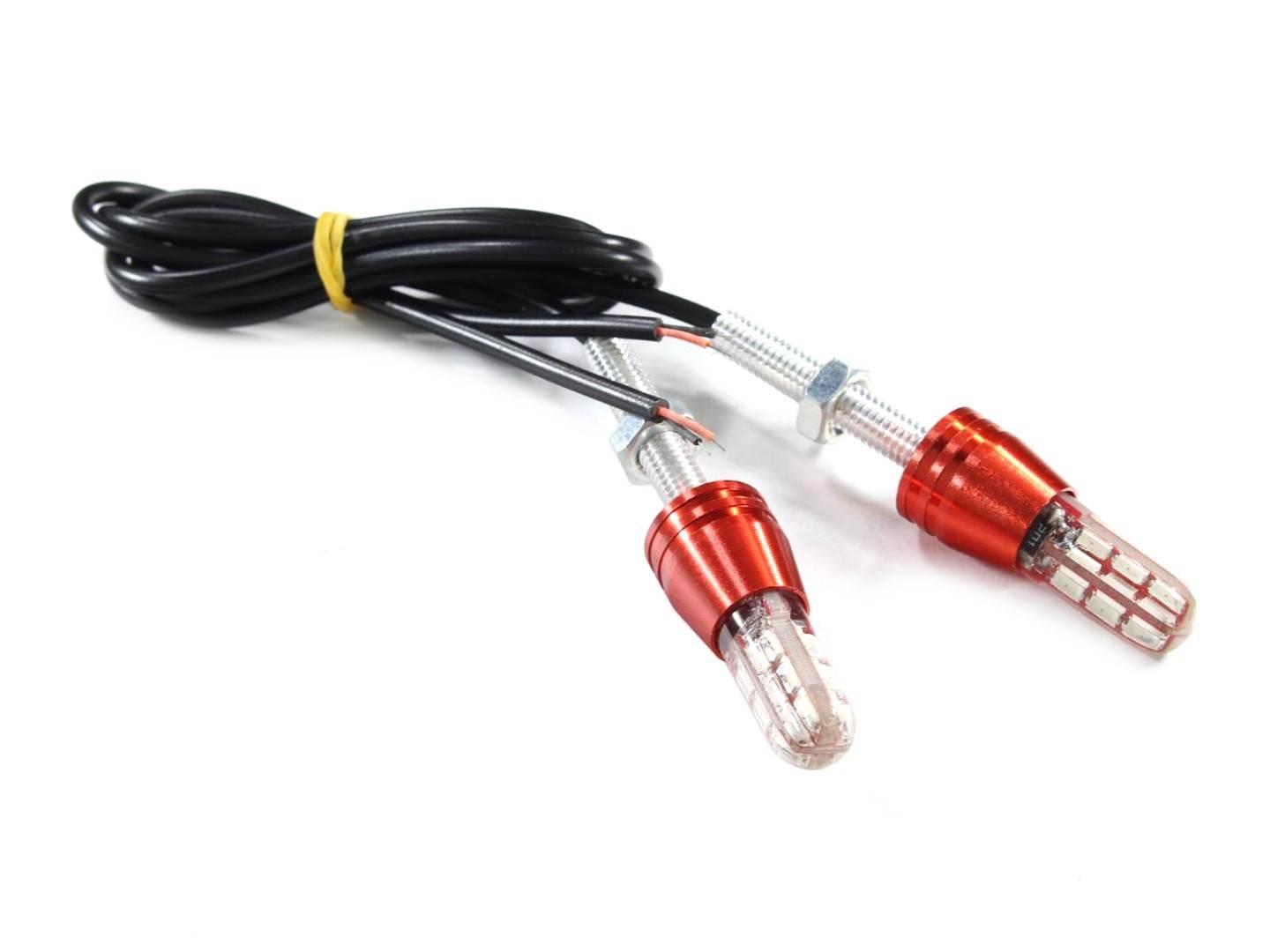 Żarówka 12v led nakrętka m5x25mm 24smd czerwona