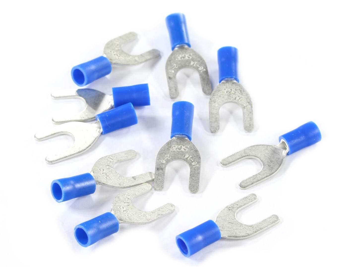 Końcówka widełkowa m6 izolowana niebieska 6.4mm0.5-1.5mm kpl 10szt