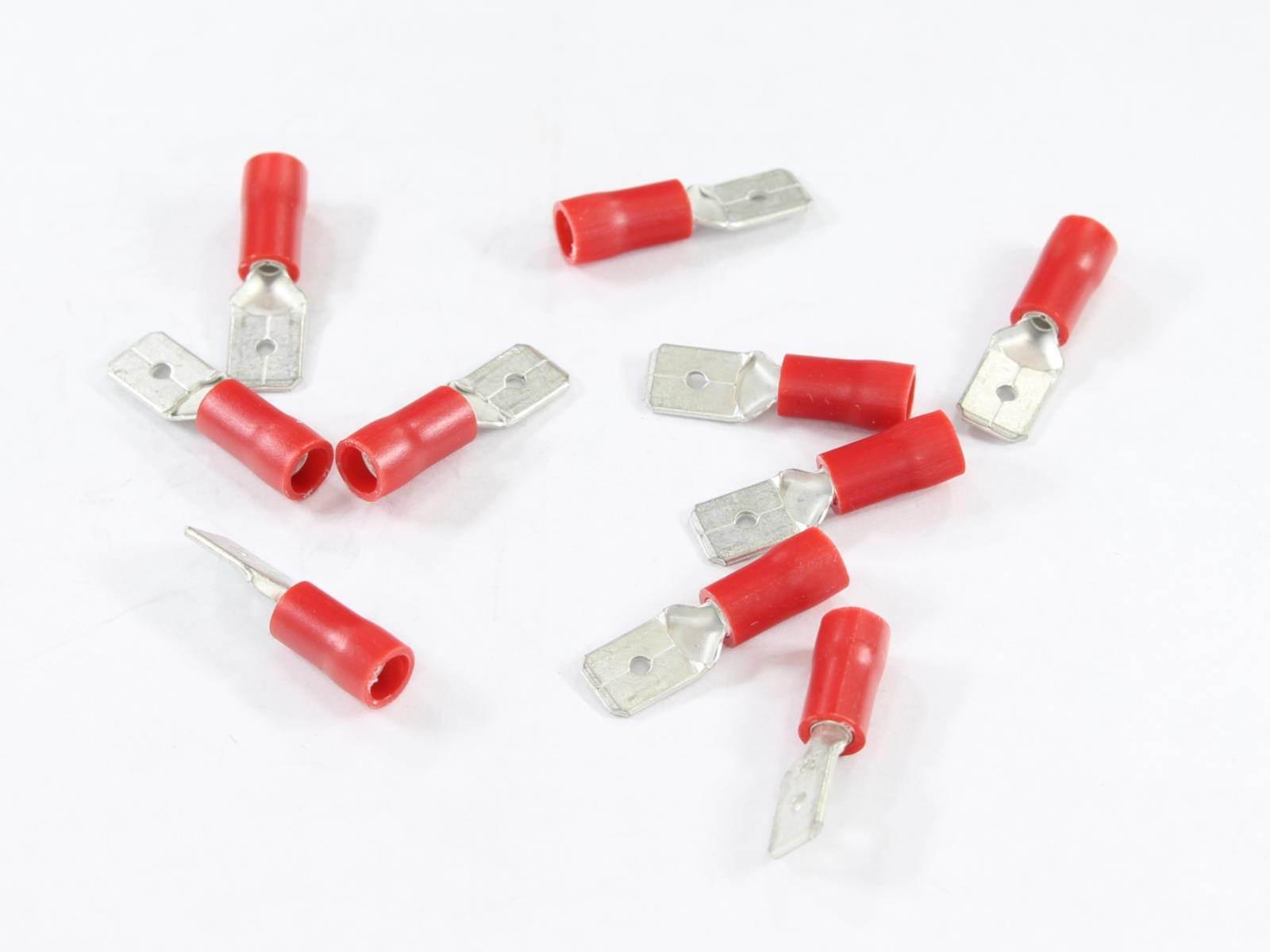 Konektor płaski 6,3mm męski izolowany0,8mm0,5-1,5mm