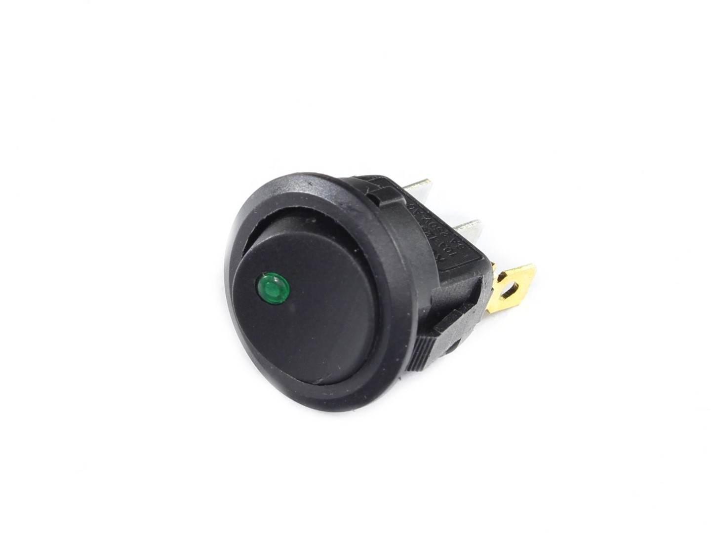 Włącznik on-off smrs101-6ldr 1a 250v okrągły zielona dioda