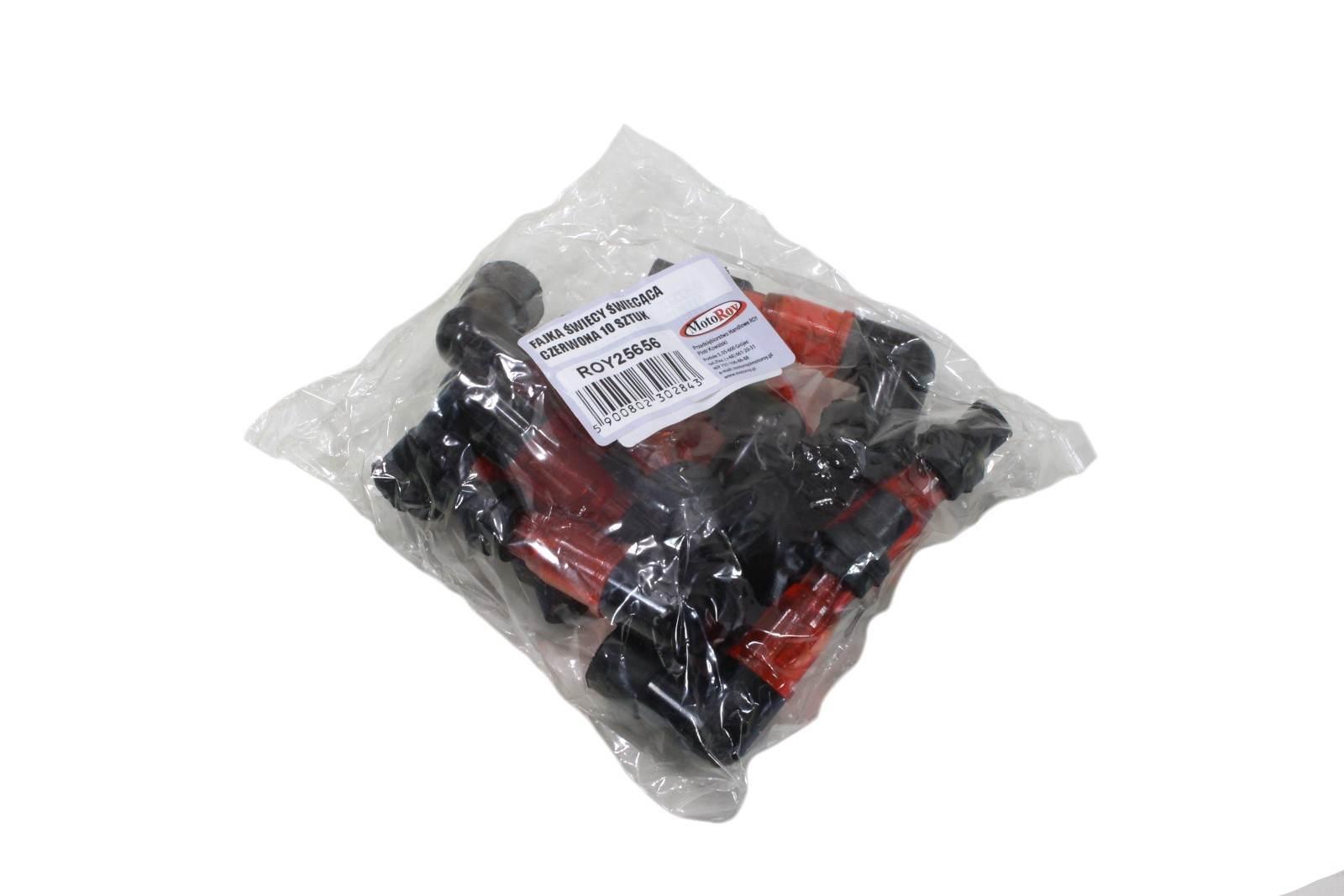 Fajka świecy świecąca czerwona op.10szt | ROY25656 - zdjęcie 2