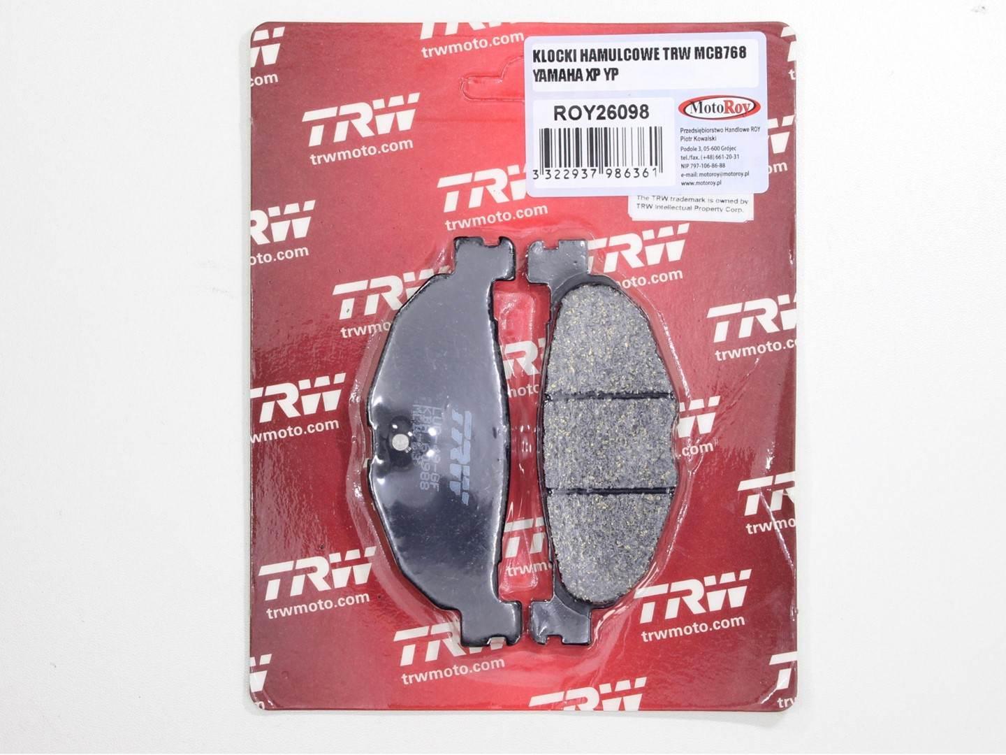 Klocki hamulcowe trw mcb768 yamaha xp yp