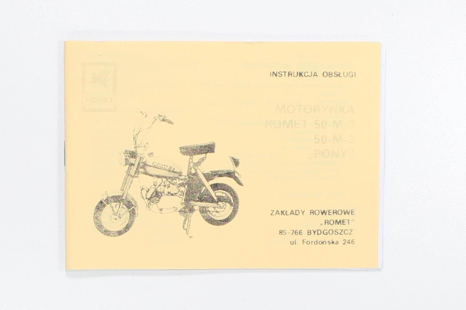 Katalog instrukcja obsługi romet motorynka pony 50-m-2 50-m-3