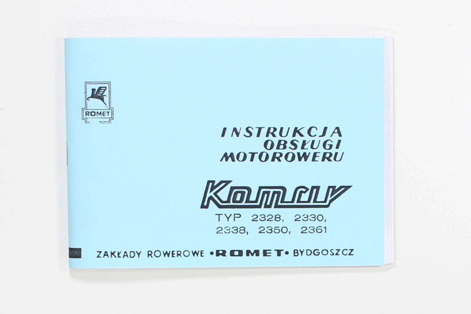 Katalog instrukcja obsługi romet komar typ 2328 2330 2338 2350 2361