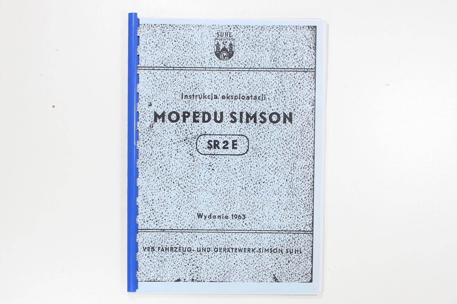 Katalog instrukcja obsługi simson moped sr2e